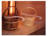 Ciubar interior si lingura pentru sauna